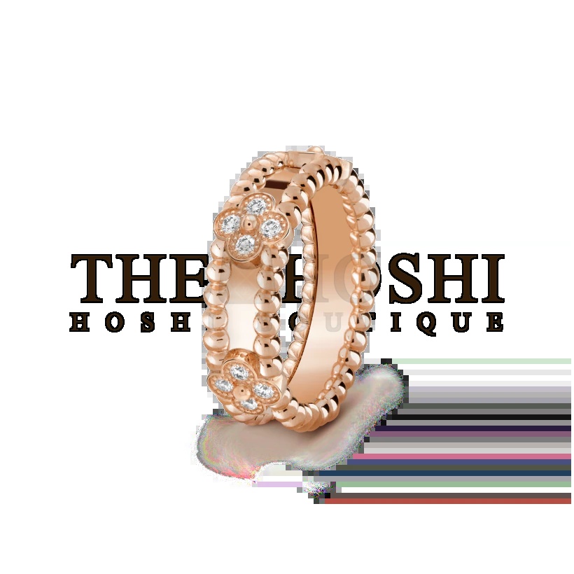 V*n Cl**f Perlée Ring Replica, Rose Gold & White Gold Master Quality