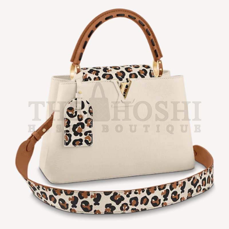 L0vis Vvtt0n LV Women Capucines MM Handbag Cream Taurillon Leather Master Quality