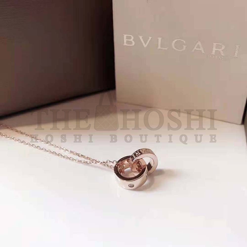 Bv1g*ai Women Necklace with 18 KT Rose Gold Chain Master Quality