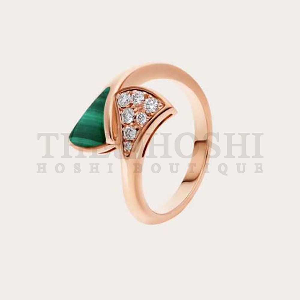 Bv1g*ai Women Divas Dream 18 KT Rose Gold Ring Master Quality
