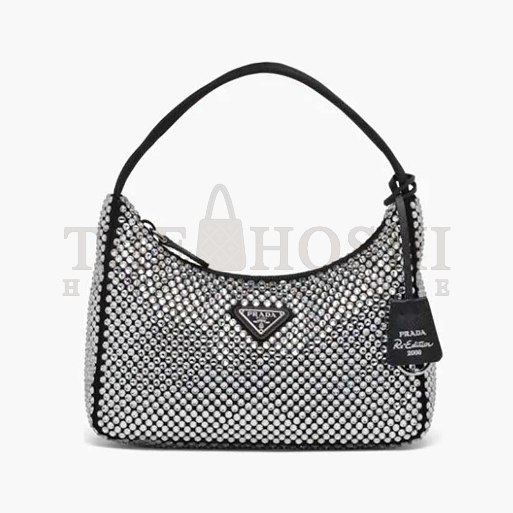 Pra*a Women Duchesse and Crystal Mini-Bag-Black Master Quality