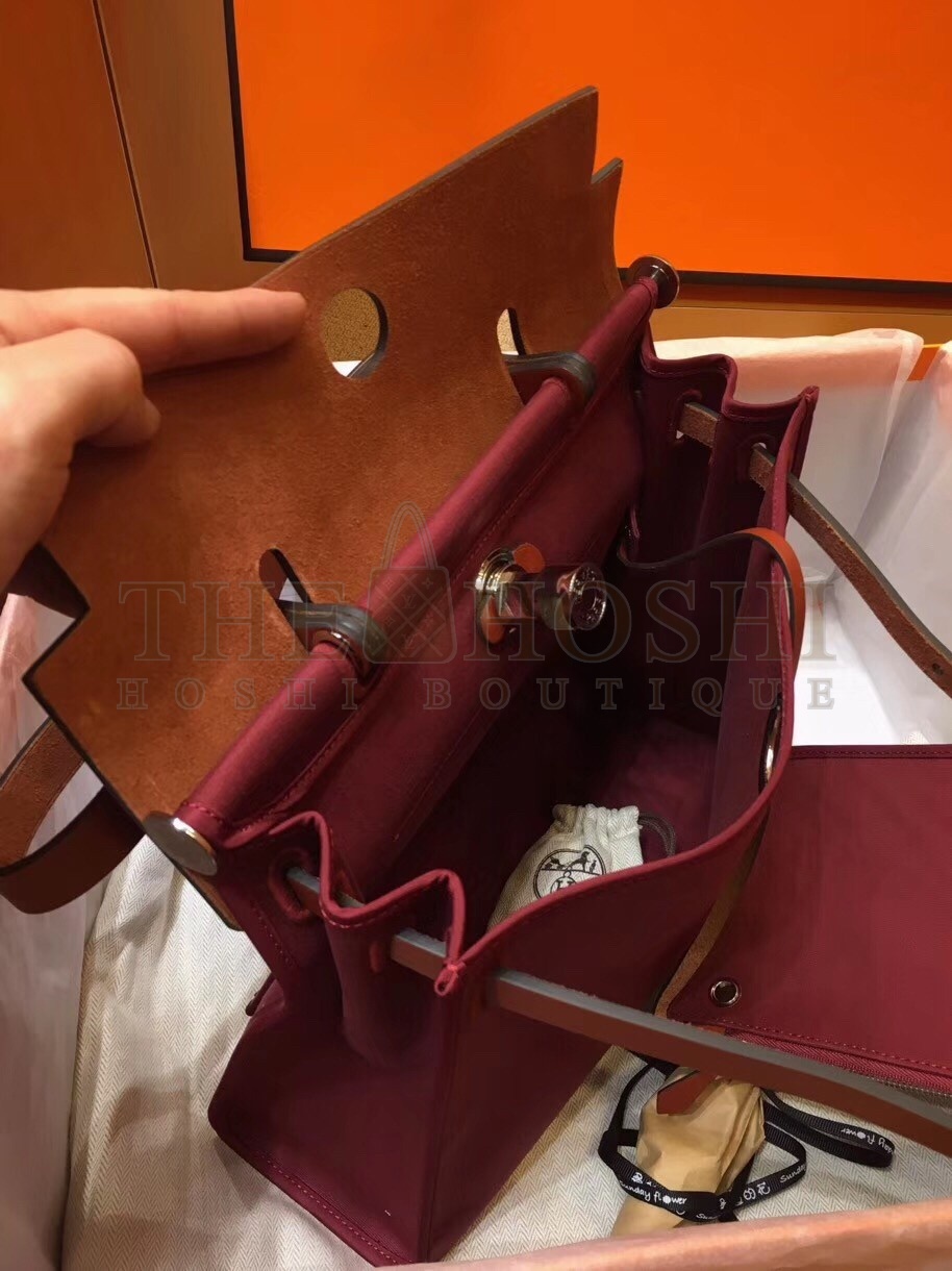 H**me5 Herbag Zip 31cm Bag In Camel And Bordeaux Master Quality