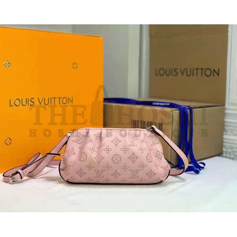 L0vis Vvtt0n LV Women Scala Mini Pouch Magnolia Pink Mahina Perforated Calf Leather Master Quality