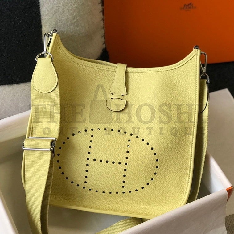 H**me5 Evelyne III 29 Bag In Jaune Poussin Clemence Leather Master Quality