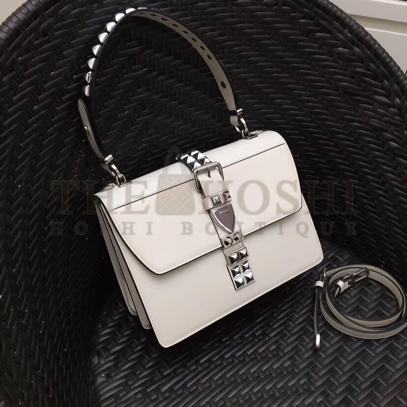 Pra*a Elektra Shoulder Bag In White Calfskin Master Quality
