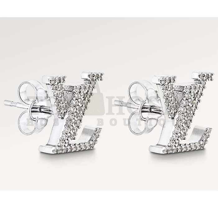 L0vis Vvtt0n Women LV Iconic Earrings Crystal LV Initials M00608 Master Quality