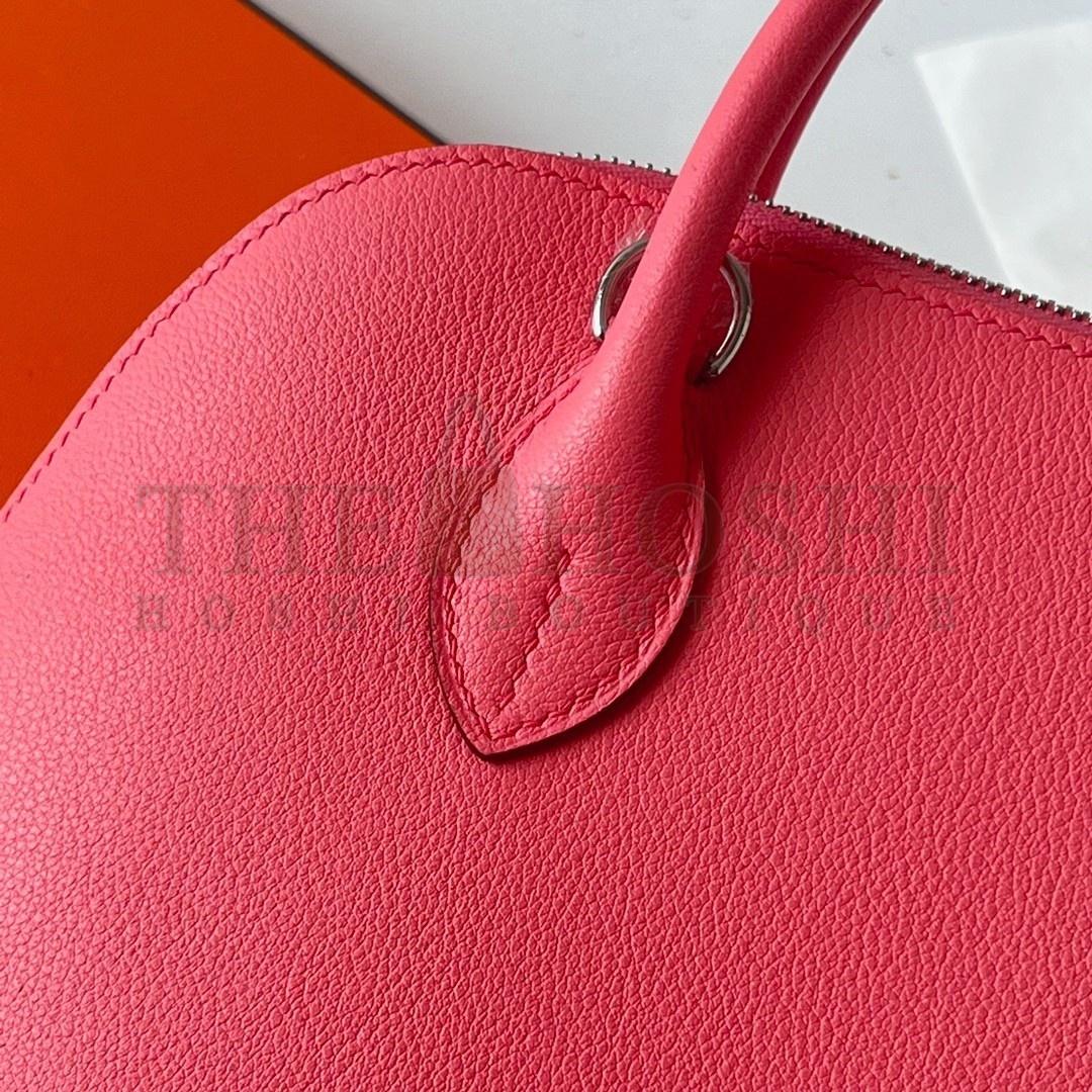 H**me5 Bolide 1923 25 Handmade Bag In Rose Lipstick Evercolor Calfskin Master Quality