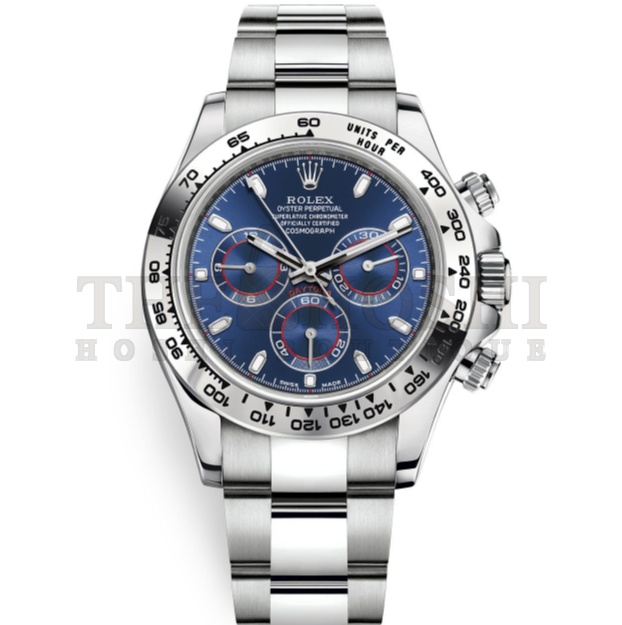 R01ex Cosmograph Daytona 116509 Blue Index Oyster White Gold Mens Watch Master Quality