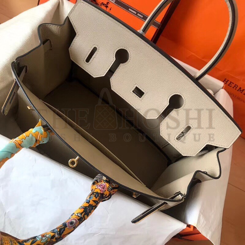 H**me5 Tourterelle Birkin 30cm Epsom Handmade Bag Master Quality