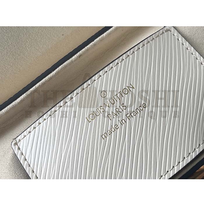 L0vis Vvtt0n LV Women Twist MM Handbag Quartz White Epi Grained Leather Master Quality