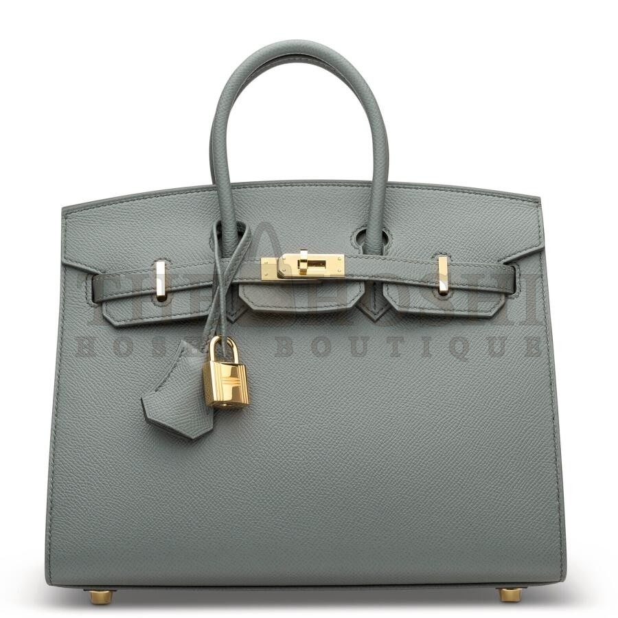 H**me5 Birkin 25 Sellier Handmade Bag In Vert Amanda Epsom Calfskin Master Quality