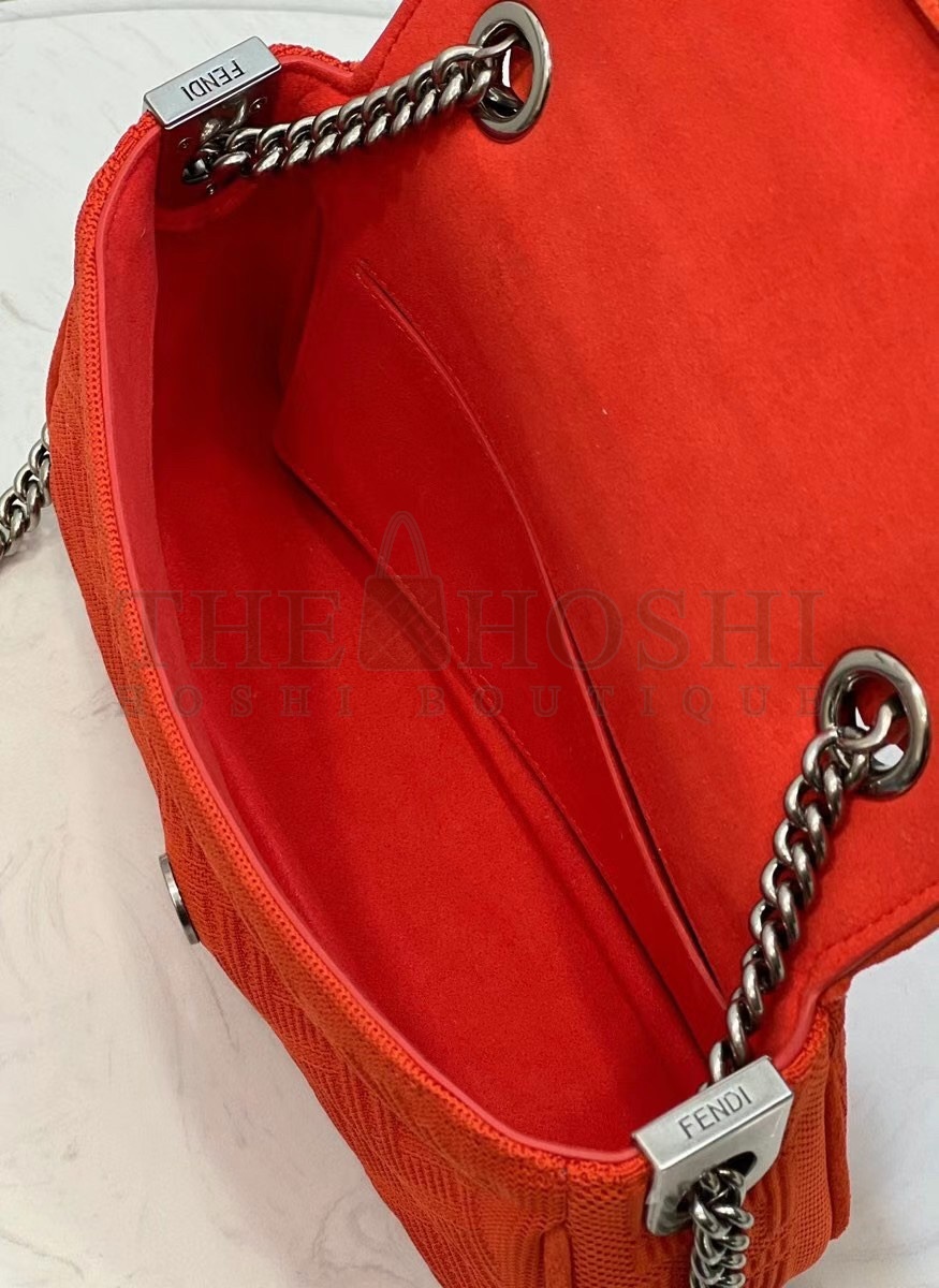 F**di Baguette Chain Midi Bag In Piment FF Fabric Master Quality