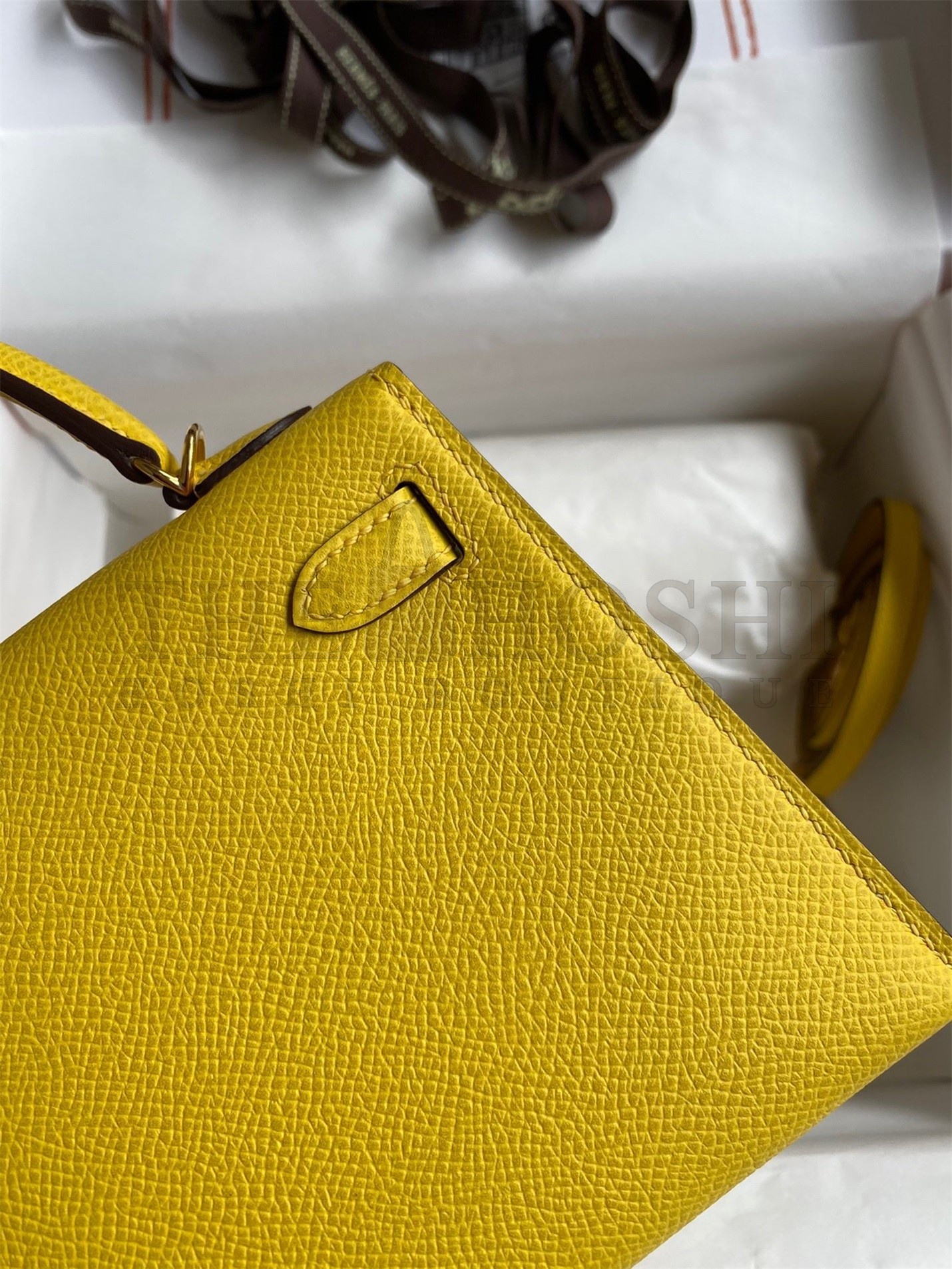 H**me5 Kelly Mini II Sellier Handmade Bag In Jaune de Naples Epsom Calfskin Master Quality