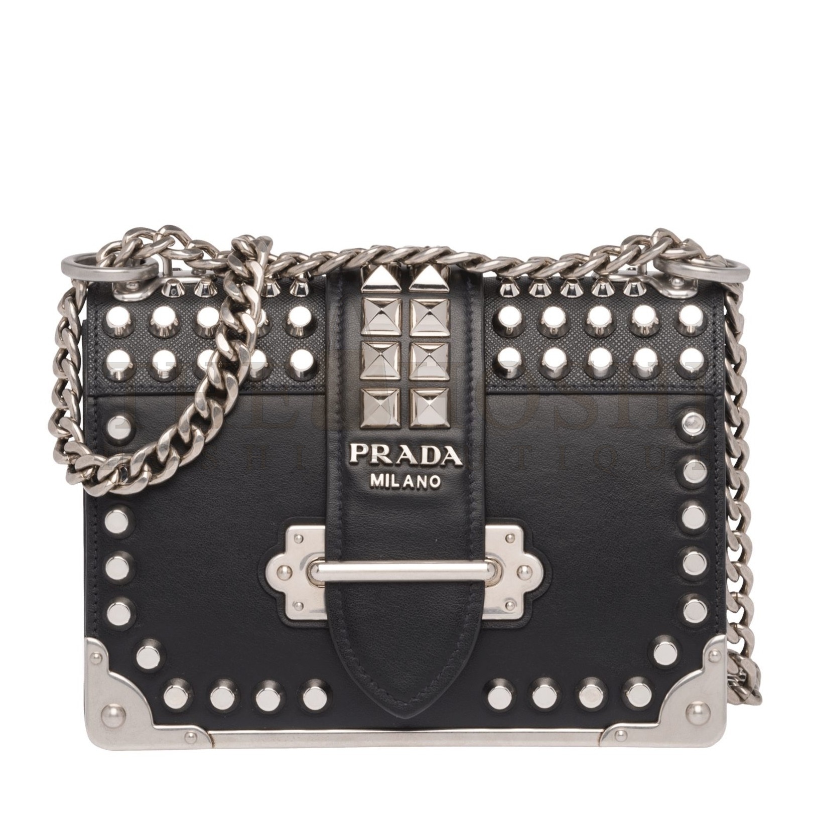 Pra*a Cahier Studded Leather Shoulder Bag Master Quality