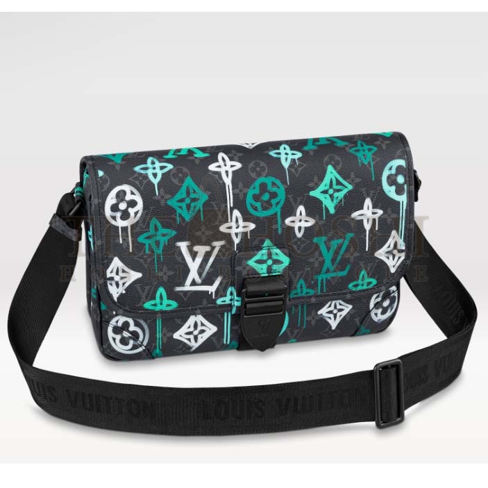 L0vis Vvtt0n LV Women Archy Messenger MM Bag Graffiti Green Monogram Coated Canvas Master Quality