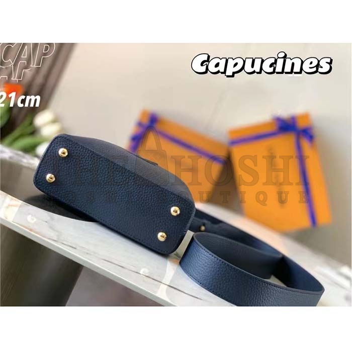 L0vis Vvtt0n LV Women Capucines Mini Handbag Navy Taurillon Leather Python Skin Master Quality