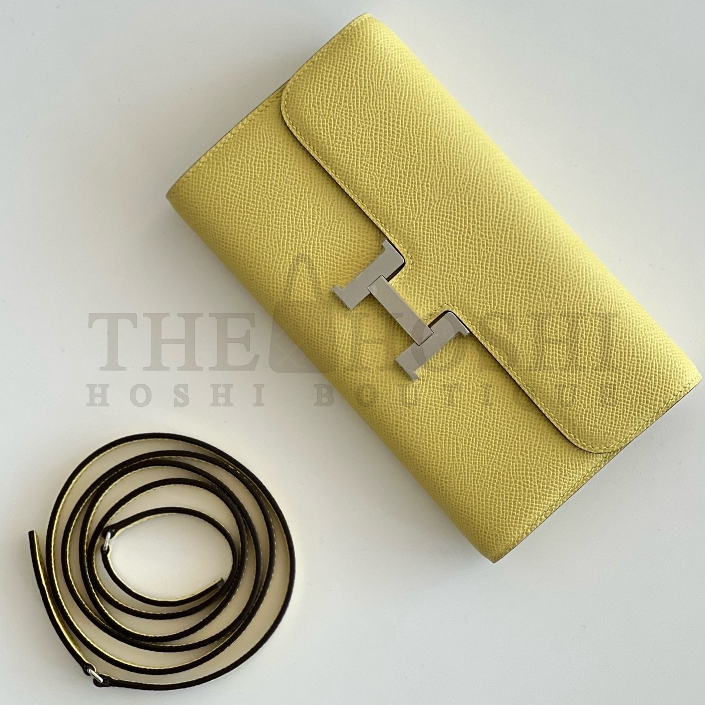 H**me5 Constance To Go Wallet in Jaune Poussin Epsom Calfskin Master Quality