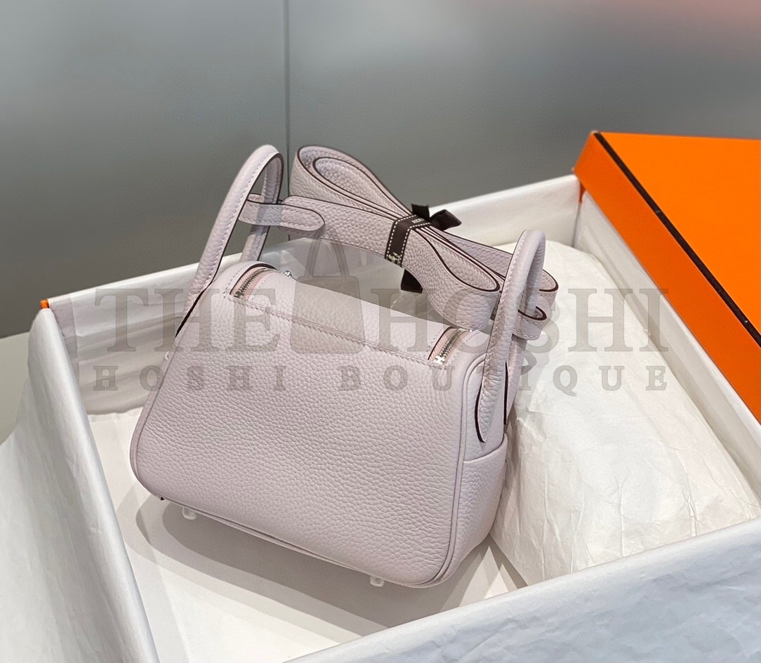 H**me5 Lindy Mini Bag In Mauve Pale Clemence Leather PHW Master Quality