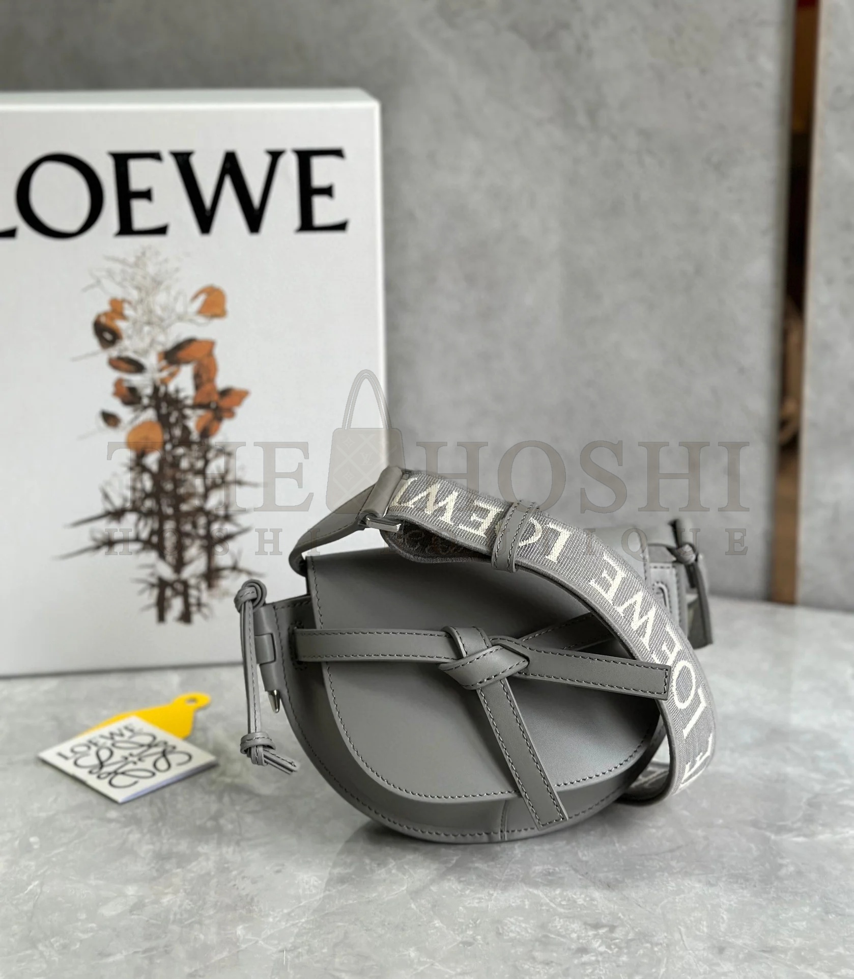 L0ew* Gate Dual Mini Bag In Grey Calfskin Master Quality