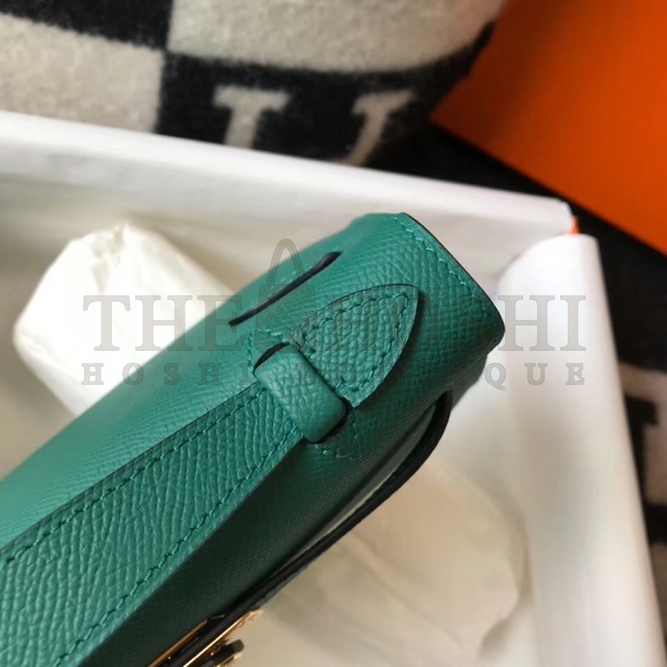 H**me5 Kelly Pochette Bag In Vert Veronese Epsom Leather Master Quality