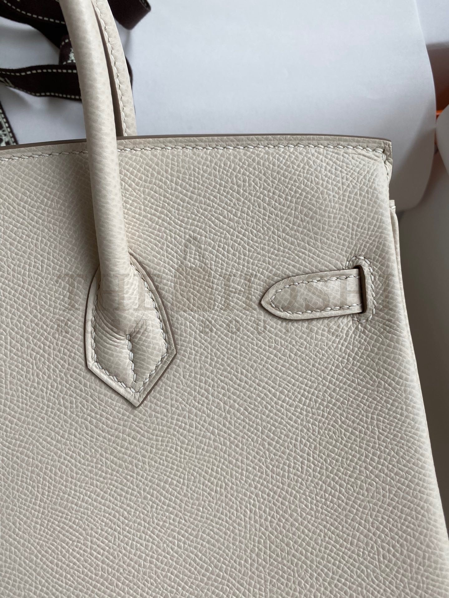 H**me5 Birkin 25 Retourne Handmade Bag In Craie Epsom Calfskin Master Quality