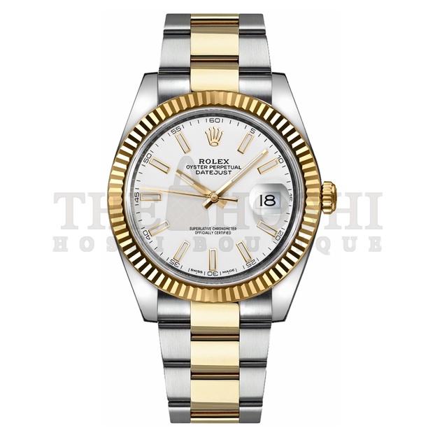R01ex Datejust 41 White Dial Men's Gold & Steel Watch 126333-0015 Master Quality