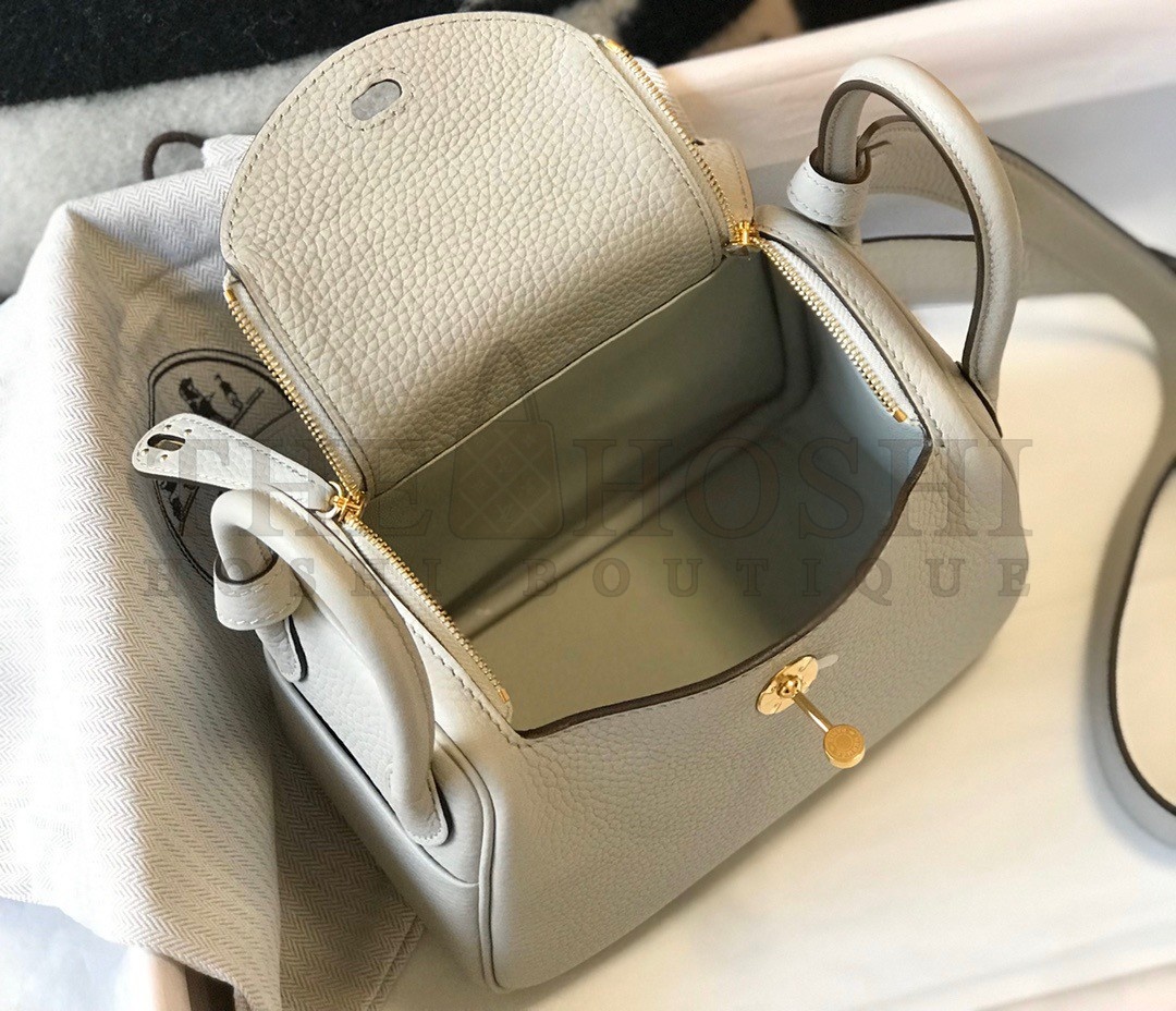 H**me5 Lindy Mini Bag In Pearl Grey Clemence Leather GHW Master Quality