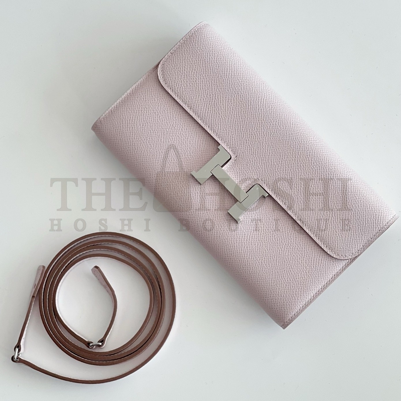 H**me5 Constance To Go Wallet in Mauve Pale Epsom Calfskin Master Quality