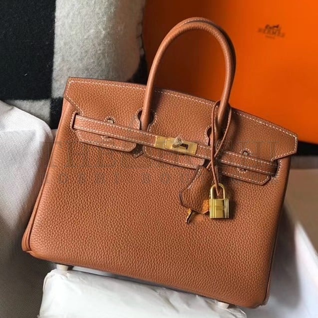 H**me5 Birkin 25 Bag In Gold Clemence Leather with GHW Master Quality