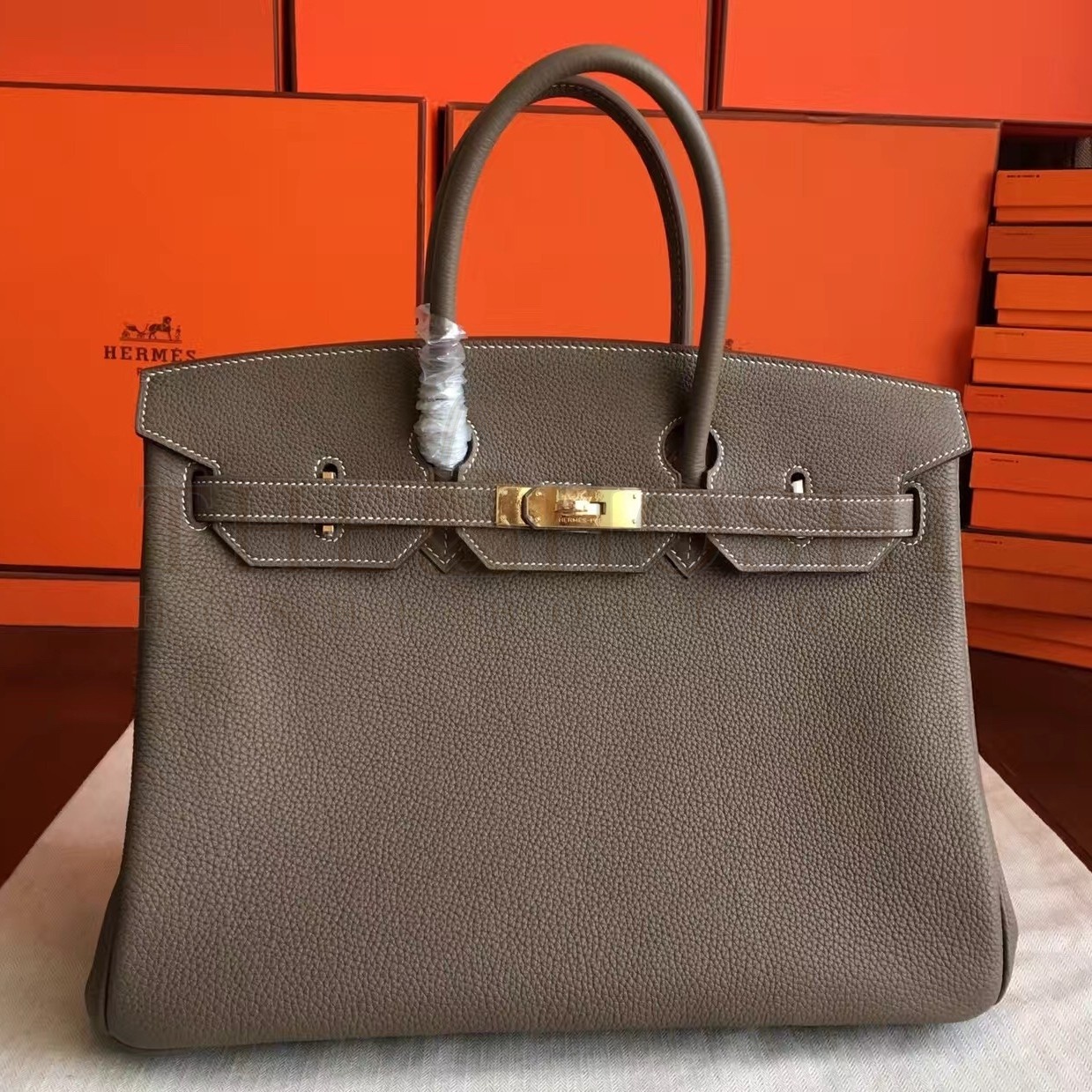 H**me5 Etoupe Clemence Birkin 40cm Handmade Bag Master Quality