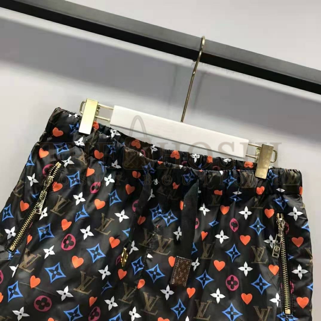 L0vis Vvtt0n Women Game On D-Ring Drawstring Jogging Shorts Monogram Canvas-Black Master Quality