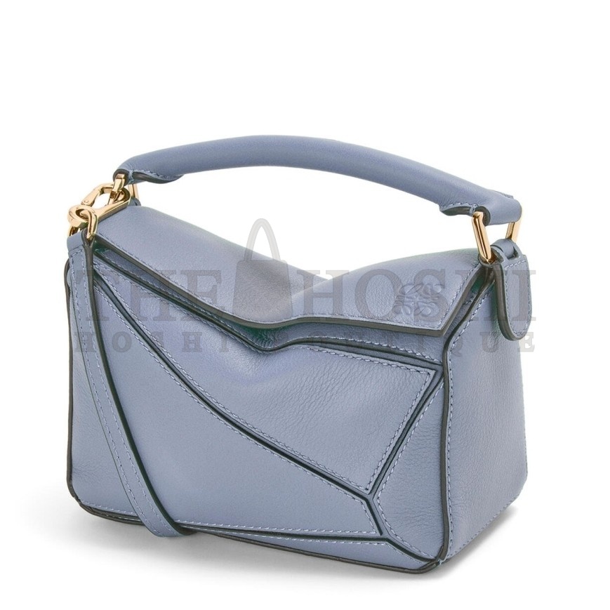L0ew* Puzzle Mini Bag In Atlantic Blue Calfskin Leather Master Quality