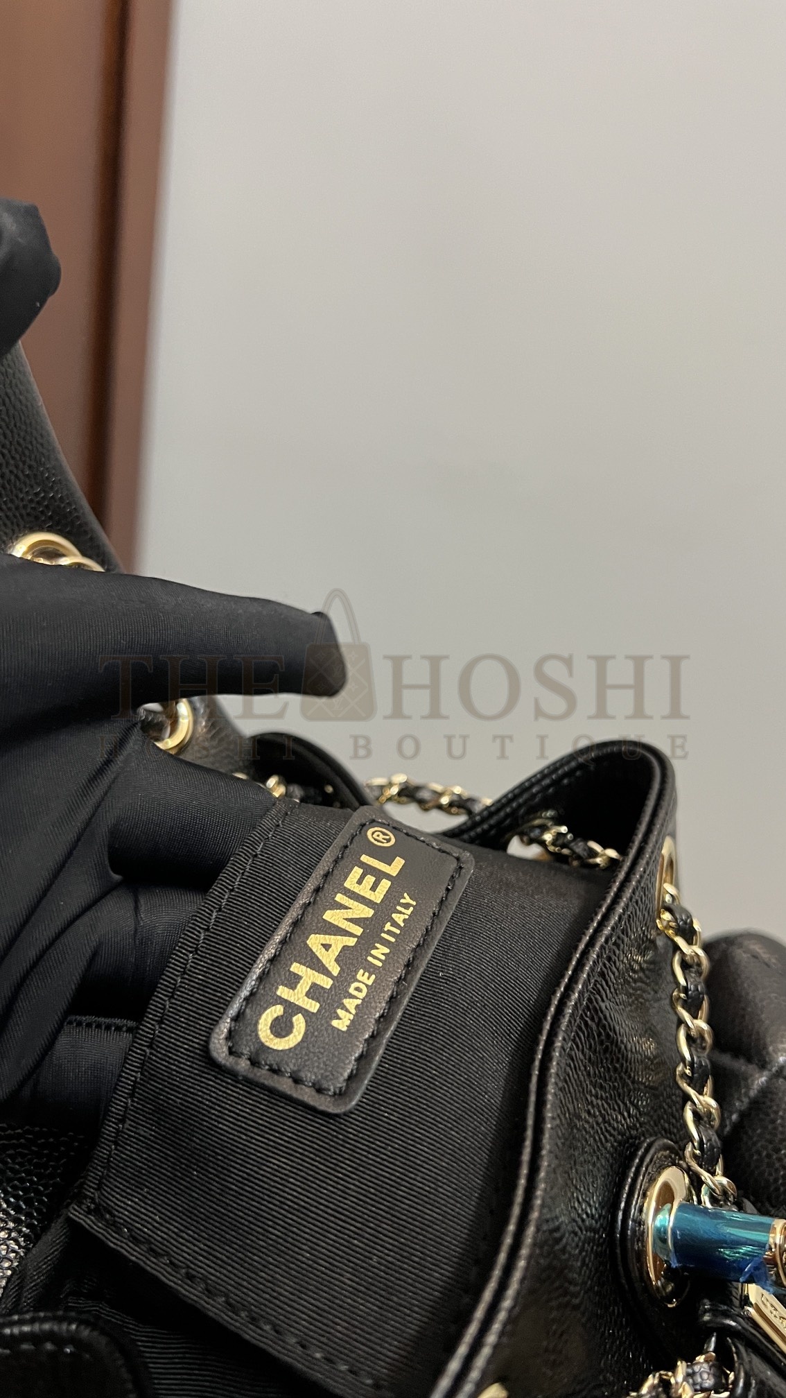 Calfskin Quilted Mini Duma Pockets Drawstring Backpack Black Ch**el Master Quality