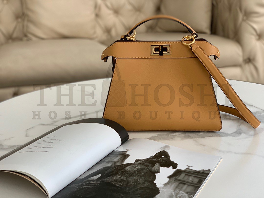 F**di Peekaboo ISeeU Small Bag In Beige Calfskin Master Quality