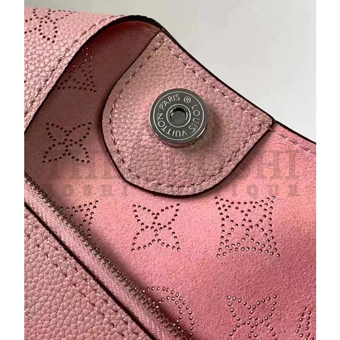 L0vis Vvtt0n LV Women Carmel Hobo Bag Pink Mahina Perforated Calfskin Leather Master Quality