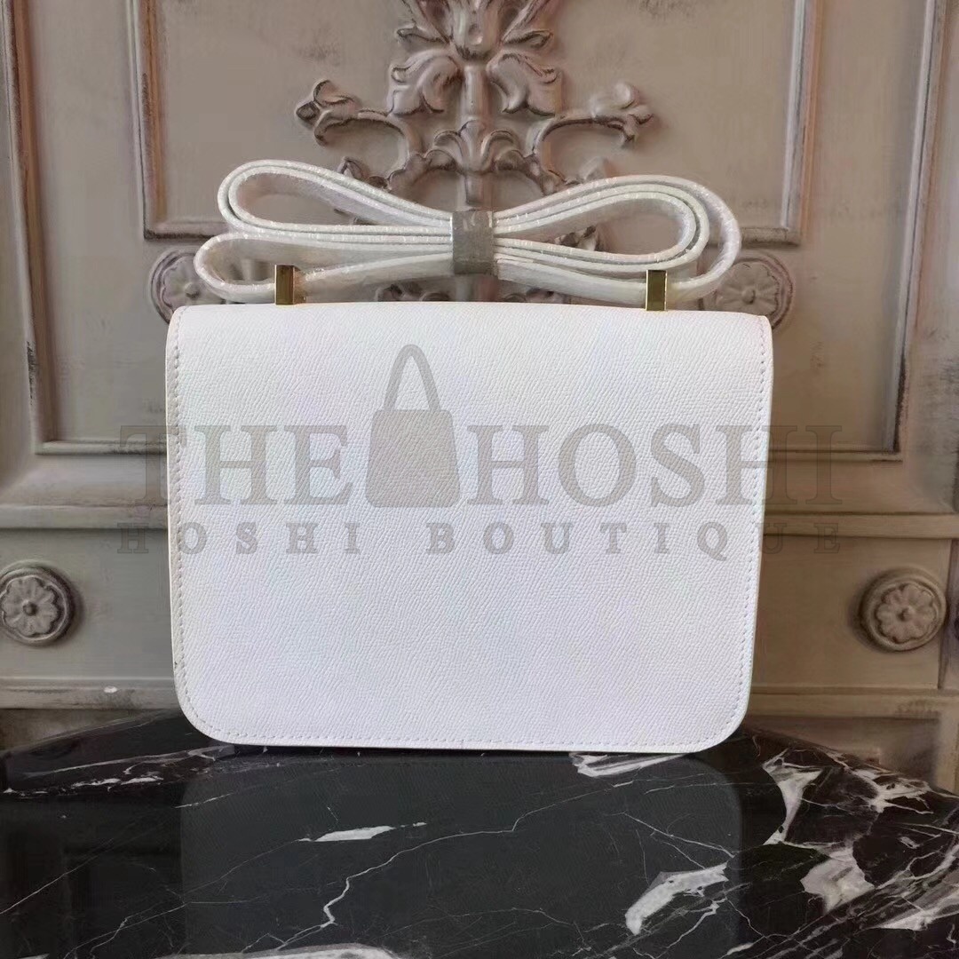 H**me5 White Constance MM 24cm Epsom Leather Bag Master Quality