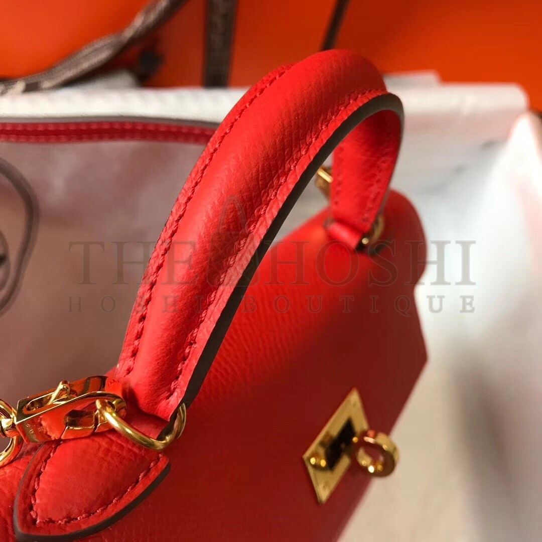 H**me5 Kelly Mini II Bag In Rouge Casaque Epsom Leather Master Quality