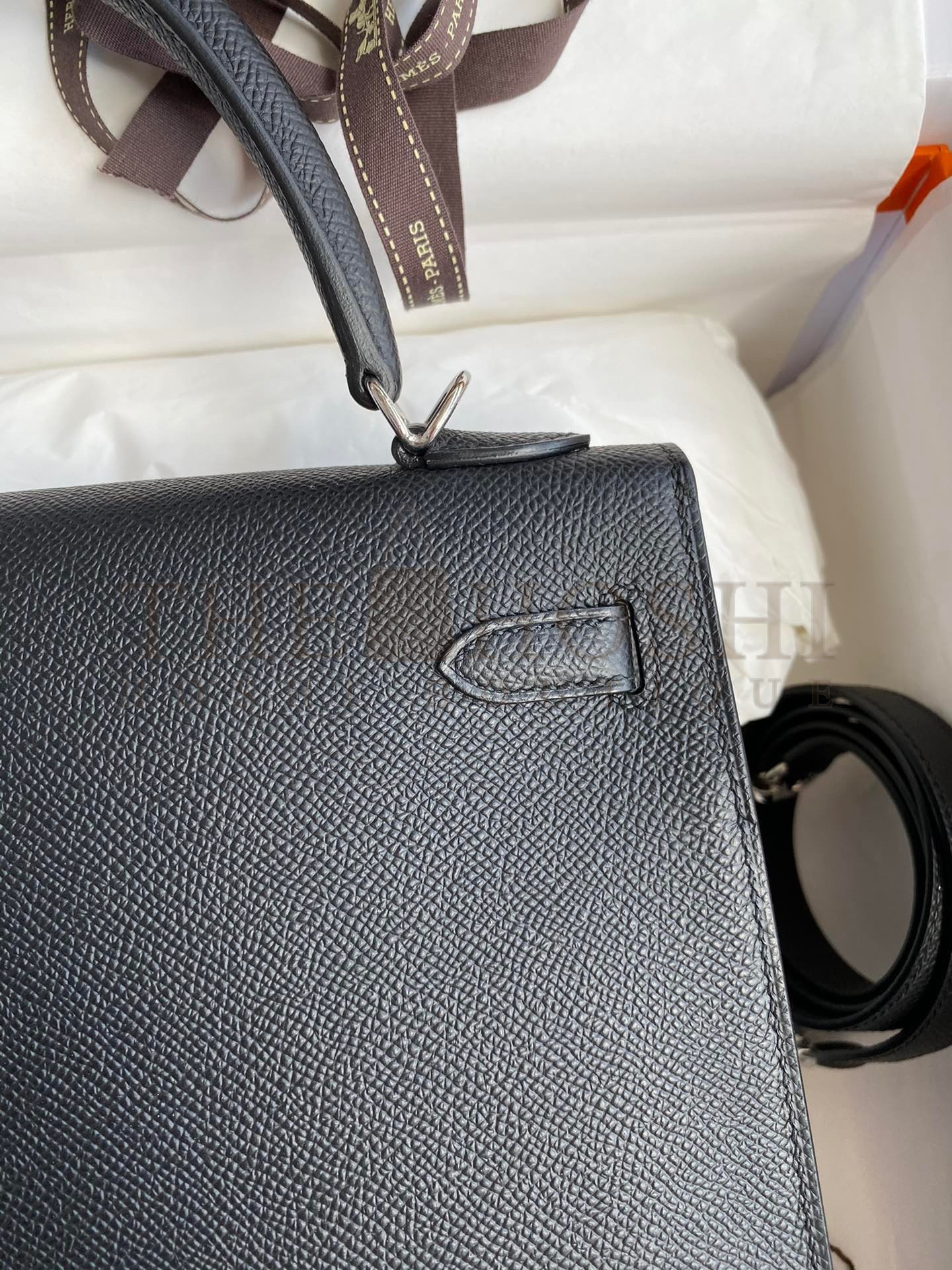 H**me5 Epsom Kelly 25cm Sellier Handmade Black Bag Master Quality