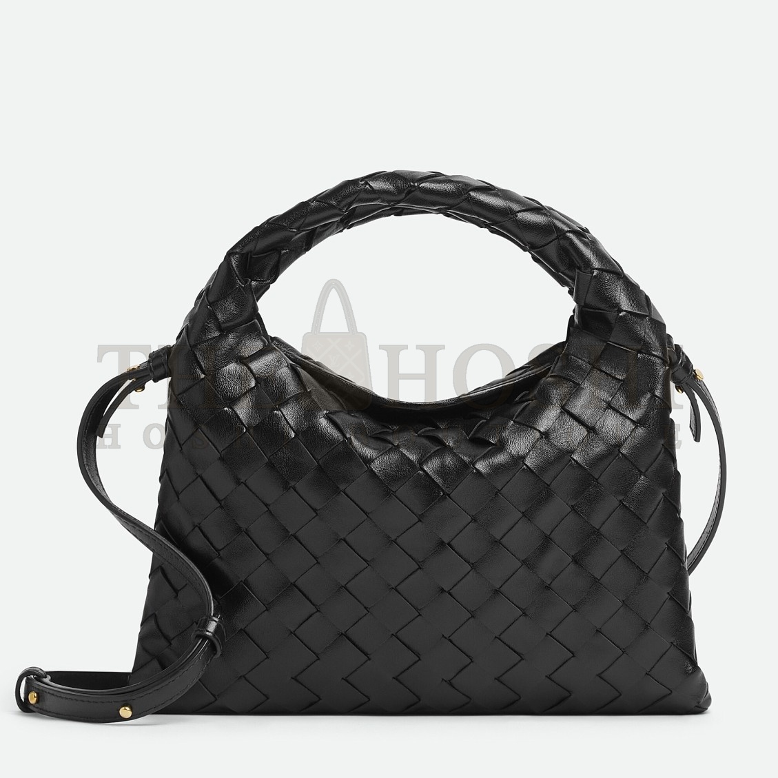 B0tt*ga Ven*ta Mini Hop Bag in Black Intrecciato Calfskin Master Quality