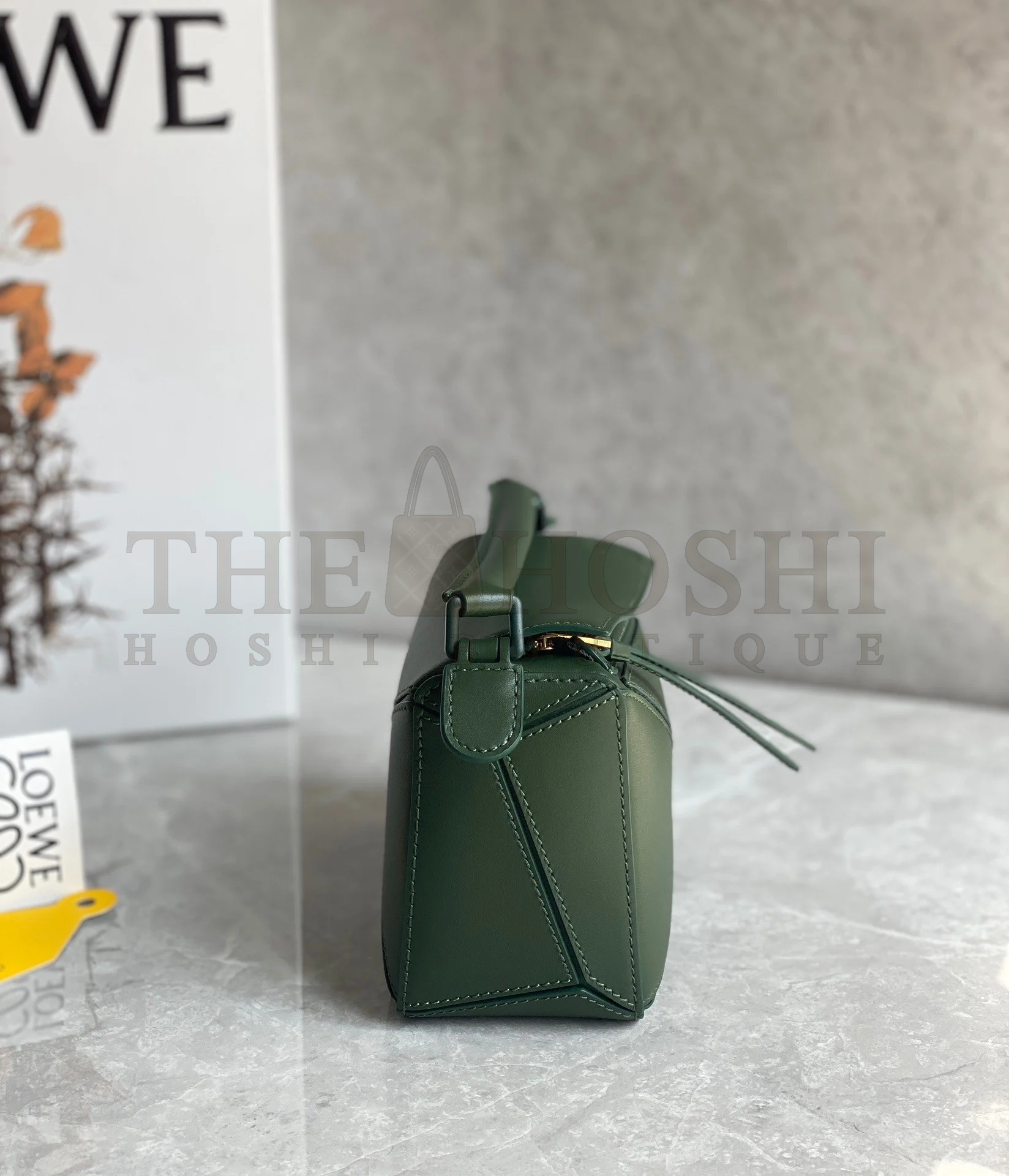 L0ew* Puzzle Mini Bag In Vintage Khaki Satin Calfskin Master Quality