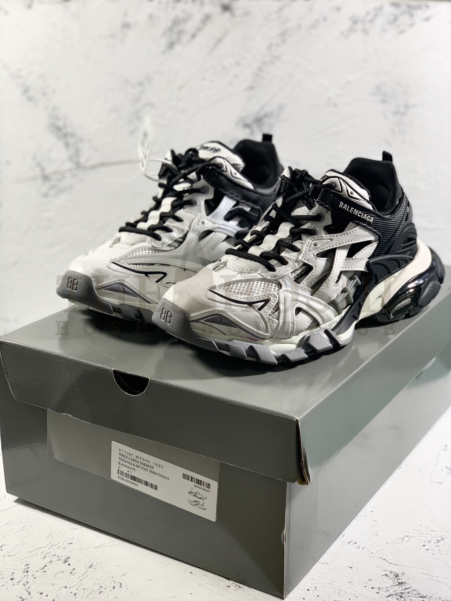 Ba1en*iaga Track 2 Sneakers – Black White Patchwork, Size 35–46 Master Quality