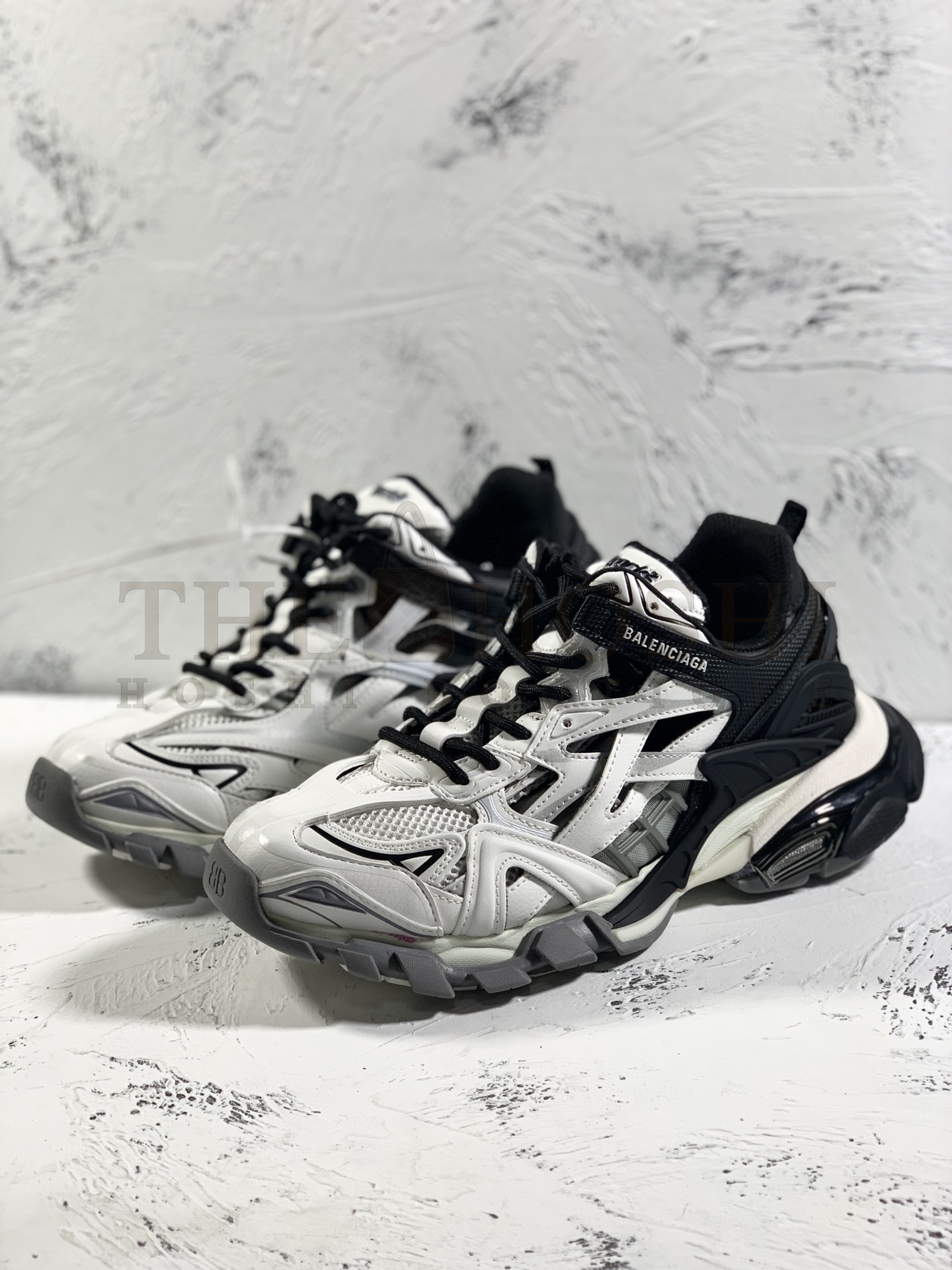 Ba1en*iaga Track 2 Sneakers – Black White Patchwork, Size 35–46 Master Quality