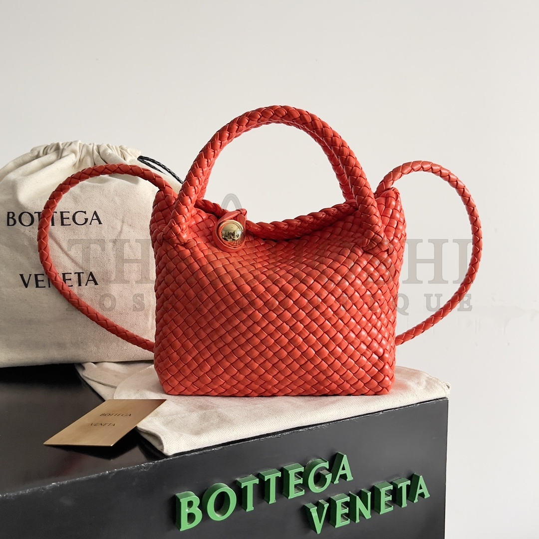 B0tt*ga Ven*ta BV TOSCA Mini Intrecciato Woven Leather Handbag Red 20x15.5x7cm Master Quality