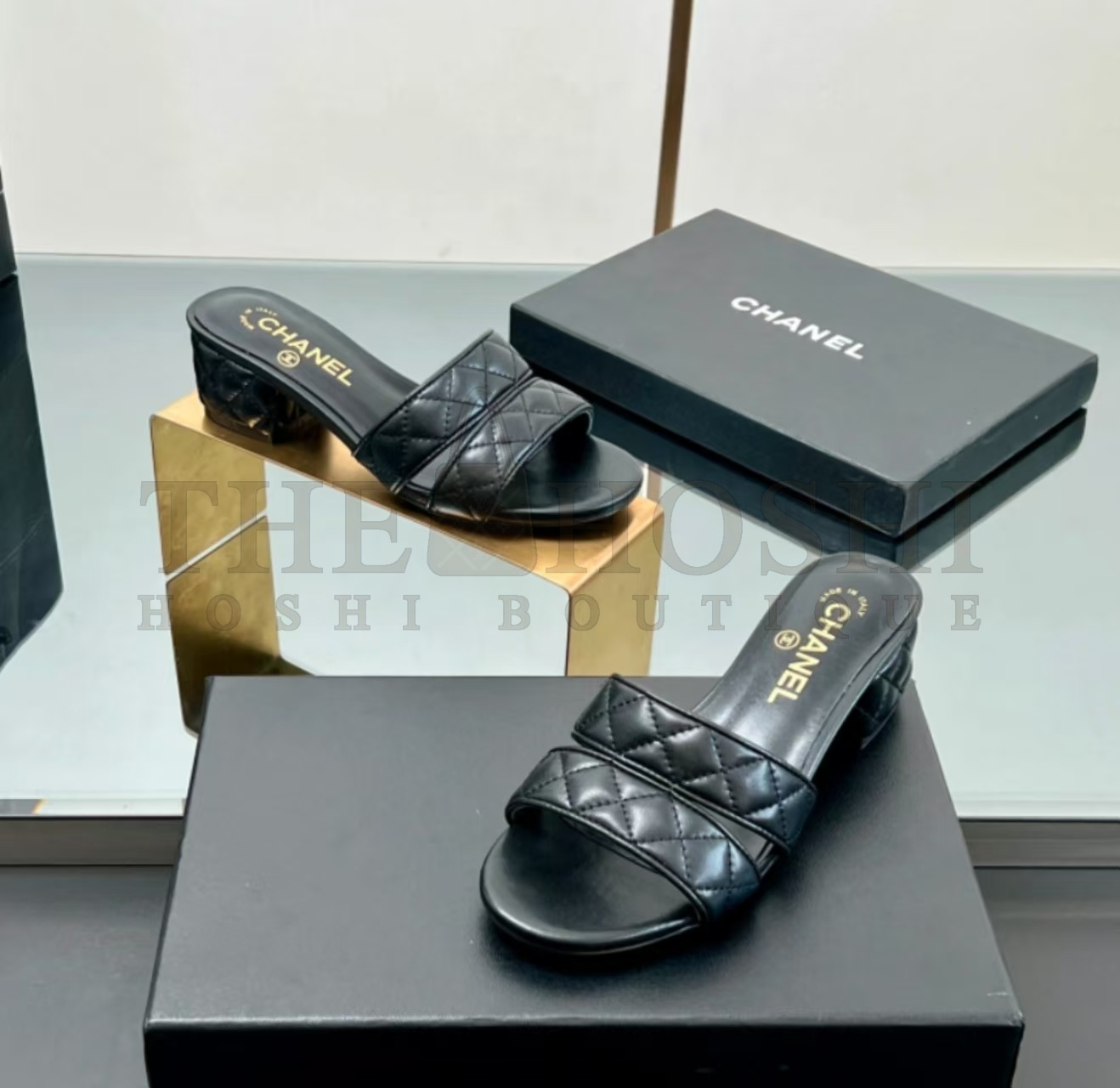 Ch**el 25S Lambskin Round - Toe Block - Heel Mule Sandals 5cm Heel Master Quality