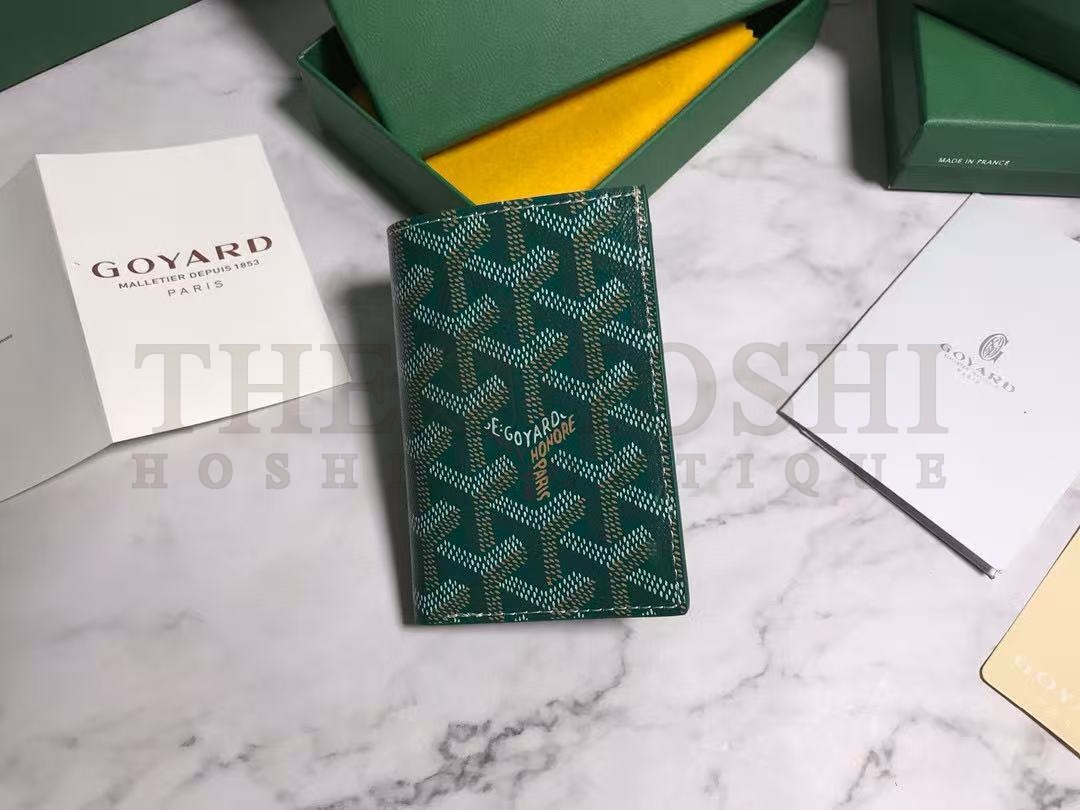G09ard Bifold Card Holder Wallet Green G09ardine Canvas Leather Master Quality