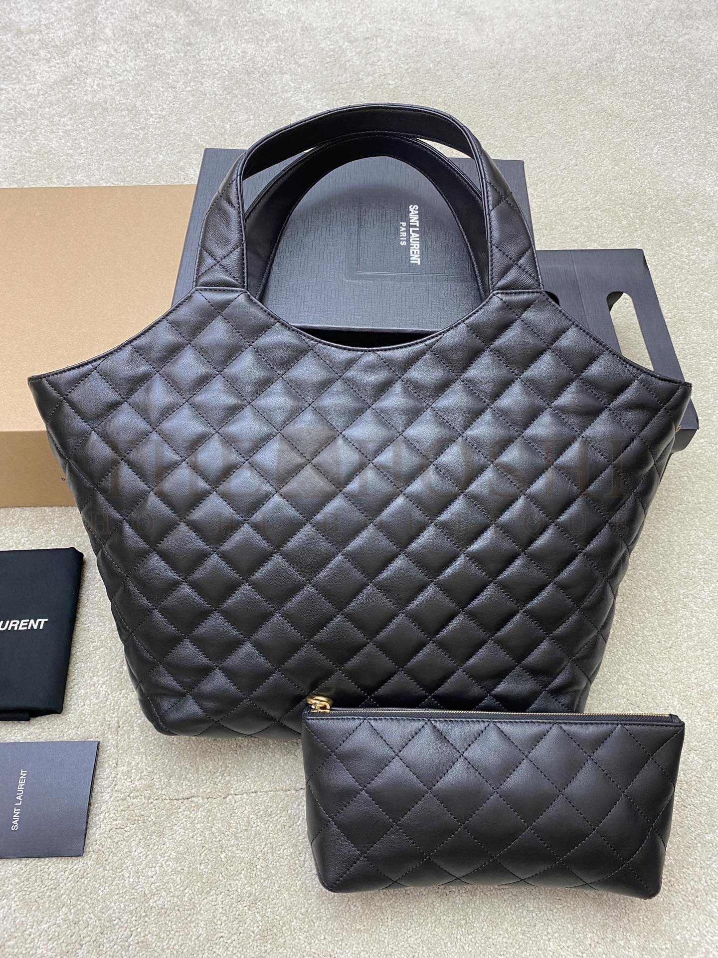 Sa1nt Lau*nt Y51 Icare Small Tote Bag Quilted Lambskin Black 698652 52x34x36x8cm Master Quality