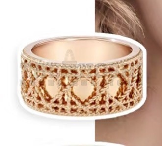 D10r My Jewelry Series Baroque Wide Ring S925 Silver with Rose Gold Plating Master Quality