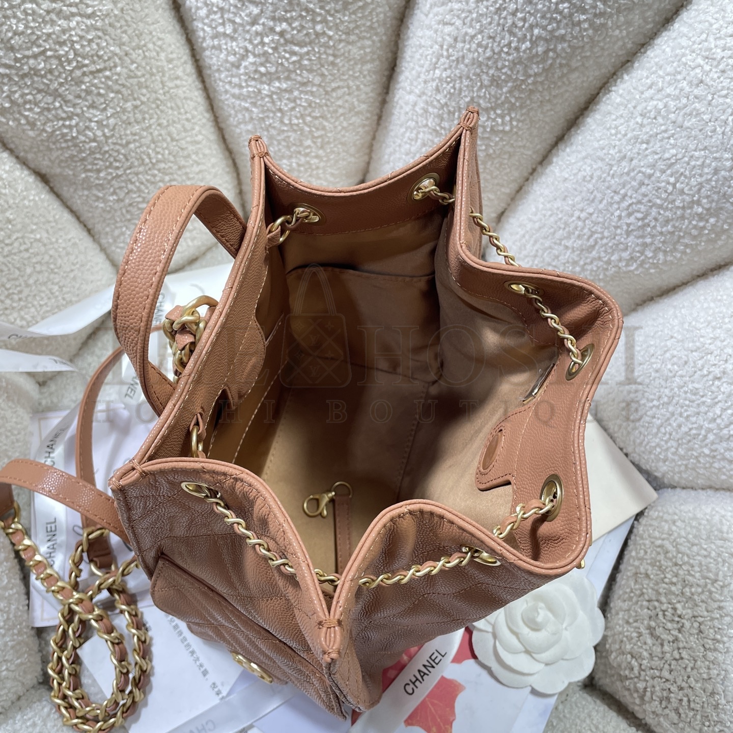 Ch**el 25B Drawstring Backpack – Lambskin Quilted Leather Double Shoulder Bag Size 23*14*23cm Master Quality