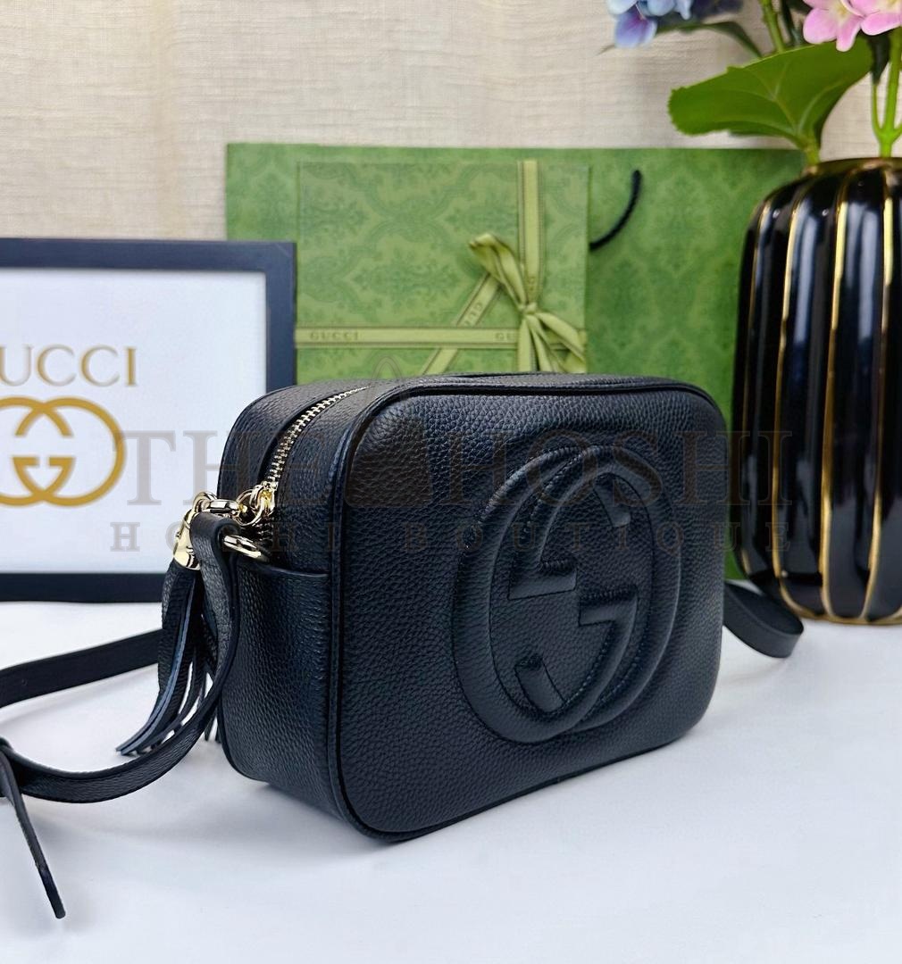 Gvc*1 Women GG Blondie Small Shoulder Bag Black Leather Round Interlocking G Master Quality