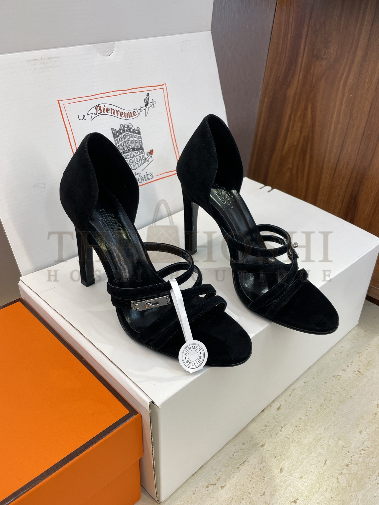 H**me5 H Lullaby Kelly Buckle Heels 2025 Collection Black Suede Leather 9cm Master Quality